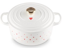 foto van Le Creuset. Ronde braadpan - stoofpan - Hart 22cm met gouden knop