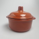 Ovenpot klein, Spaans servies 1 persoons-stoofpotje met deksel. Inhoud o,8 liter