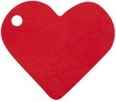 Pak met 10 hartvormige kaartjes/tags van 4 x 4 cm rood - kaartje - tag - hart - valentijn - liefde