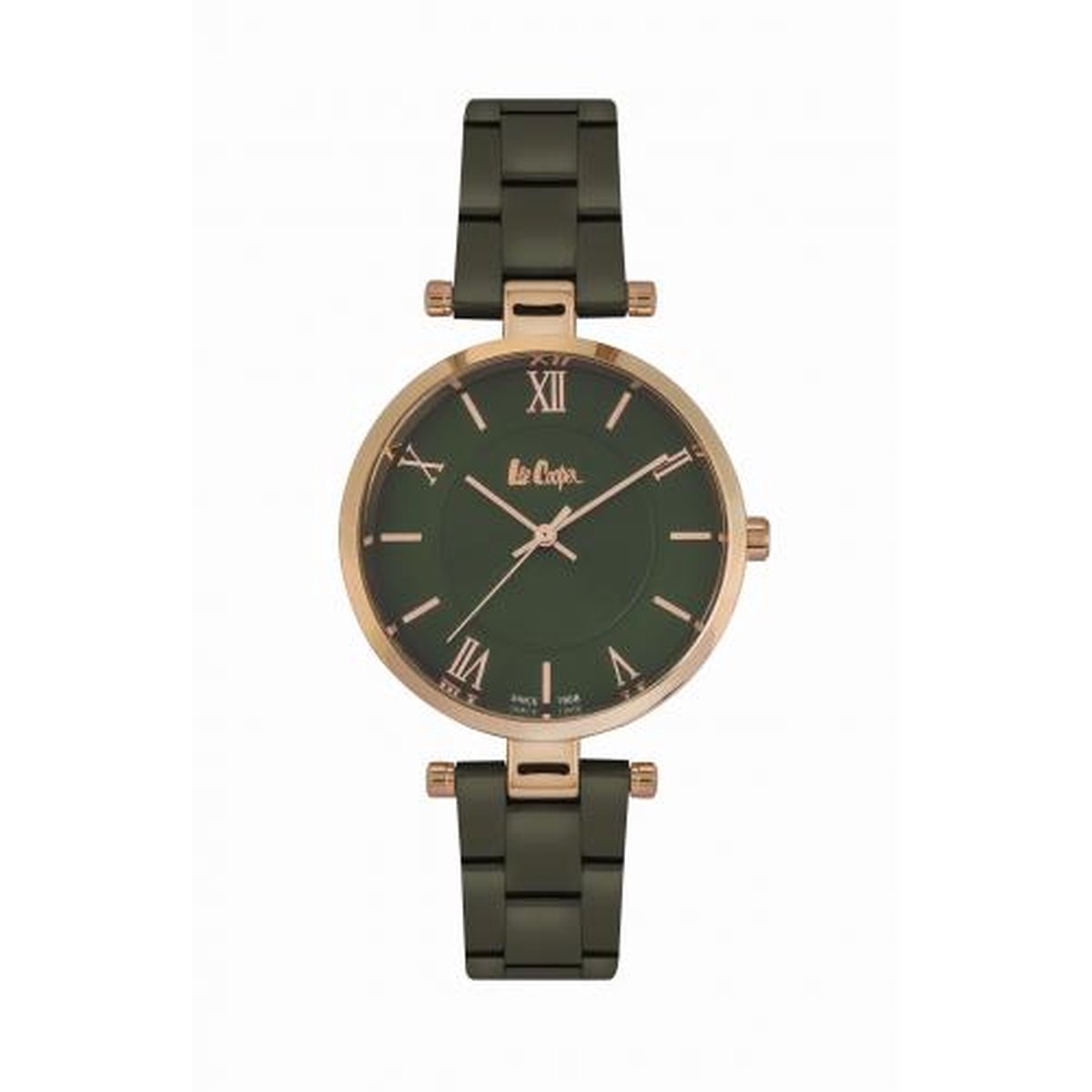 Lee Cooper LC06807.470 - Horloge - Analoog - Dames - Vrouwen - stalen band - Zwart - Grijs - Rosékleurig