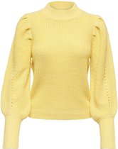 Jacqueline de Yong Trui Jdynaja L/s O-neck Puff Pullover Knt 15253034 Straw Dames Maat - XS