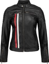 URBAN 5884 Tina veste de moto en cuir pour femme Zwart 2XL