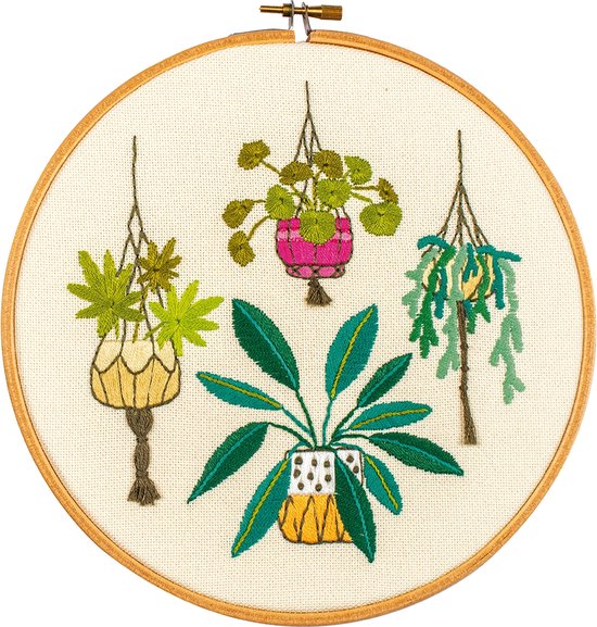 Vervaco - Borduur kit met borduurring - Kamerplanten - PN-0196194 - Borduren - Borduurpakket - Borduurpakket volwassenen