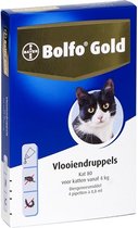 Bayer Bolfo Gold 80 Anti vlooienmiddel - Kat - > 4 kg - 4 pipetten