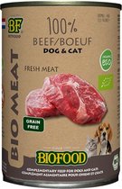 Biofood organic hond 100% rund 12 x blik hondenvoer 400 gr - 4.8Kg in totaal