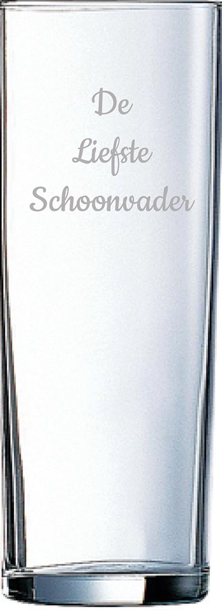 Gegraveerde longdrinkglas 31cl De Liefste Schoonvader