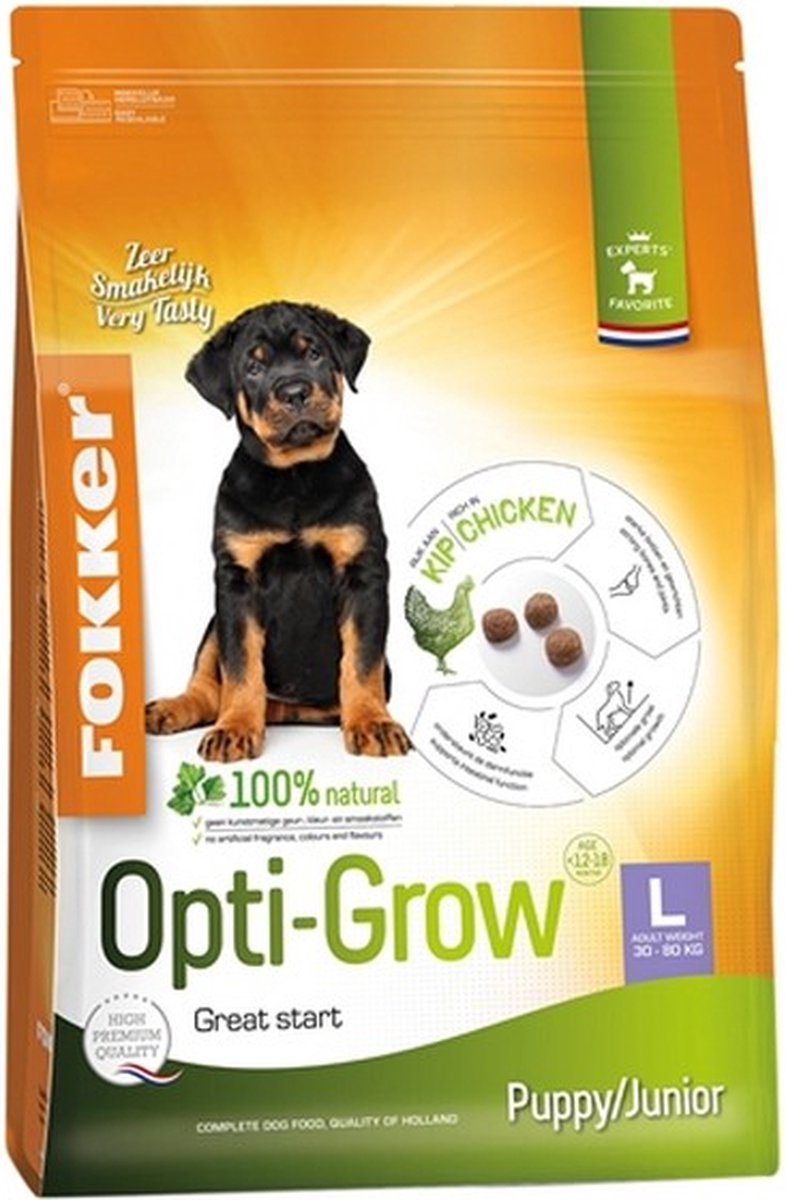 Fokker opti-grow puppy / junior large hondenvoer 2,5 kg