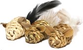 Jolly moggy natural wild speelmuis mini met catnip 3 st 15 cm