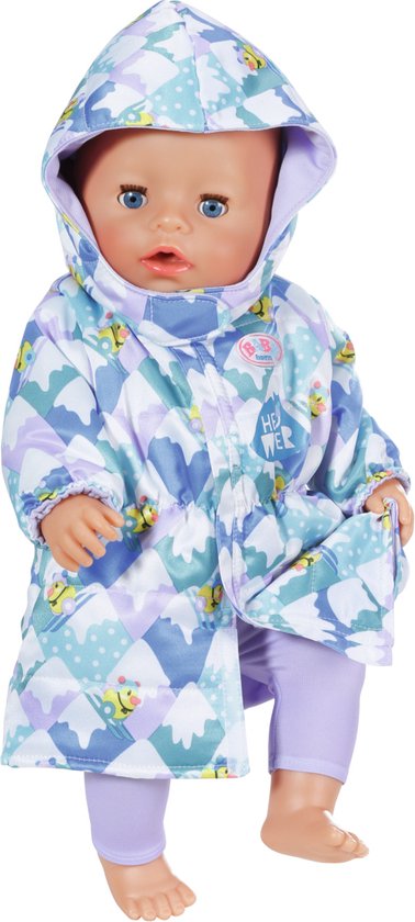 Baby born Deluxe Regen Outfit voor Pop van 43cm - Ideaal voor Kinderhandjes, Bevordert Creativiteit, Empathie & Sociale Vaardigheden, Vanaf 3 Jaar - Met Regenlaarzen, Regenjas en Nog Veel Meer
