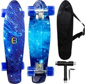 Big Bang Boards® Milky Way Edition – Mini Cruiser – Skateboard Meisjes & Jongens – Pastel – Board Blauw – Skateboard – Penny Board – 22 inch