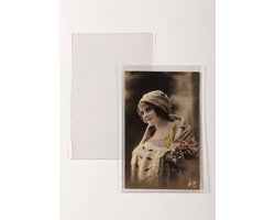 100 PVC beschermhoezen voor o.a. oude ansichtkaarten (voor 1960), 9 x 14cm foto's, afmeting 97 x 147 mm, 90 micron, insteekhoezen, zuurvrij