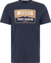 Mustang T-shirt donkerblauw met logo - maat L