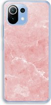 Case Company® - Mi 11 Lite hoesje - Roze marmer - Soft Case / Cover - Bescherming aan alle Kanten - Zijkanten Transparant - Bescherming Over de Schermrand - Back Cover