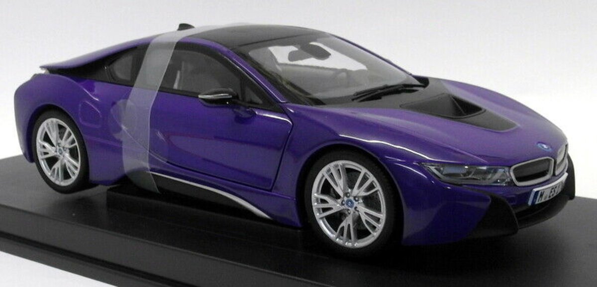 2017 BMW i8 (Paars) (25 cm) 1/18 Paragon Models {Modelauto - Schaalmodel - Miniatuurauto - Model Voertuig}