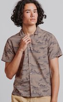 Haze & Finn Overhemd Resort Shirt Ss Mc17 0163 Taos Taupe Mannen Maat - L