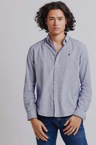 Haze & Finn Overhemd Printed Shirt Mc17 0110 Jacquard Navy Mannen Maat - XL