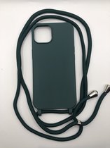 Premium Kwaliteit TPU Backcover met Koord (2.5mm) - Geschikt voor Samsung Galaxy A52s / A52 / A52 5G - Siliconen Beschermhoesje met zachte microvezelvoering - Groen