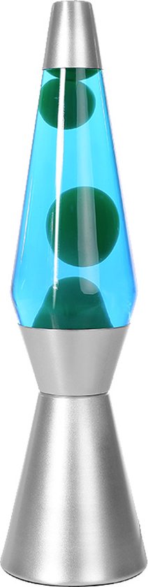 I-total - Lavalamp raket - zilver/ blauw - groene wax - 40 X 10.2 cm - lamp  30W | bol.com