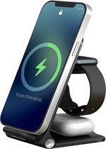 SAMMIT 3-in-1 Draadloze Oplader 15W - Wireless charger - Oplader iPhone, iWatch & AirPods - Apple - Samsung – Android - Snellader