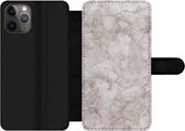 Bookcase Geschikt voor iPhone 11 Pro Max telefoonhoesje - Marmer print - Patronen - Chic - Met vakjes - Wallet case met magneetsluiting