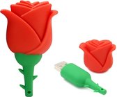 Pendrive Rose Vorm - Romantisch Geschenk - Capaciteit 32GB - Silicone - Rood