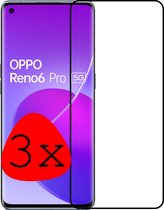 Screenprotector Geschikt voor OPPO Reno 6 Pro Screenprotector Beschermglas Full Cover - Screenprotector Geschikt voor OPPO Reno 6 Pro Screen Protector Full Cover - 3 Stuks