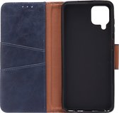 Shop4 - Samsung Galaxy A22 4G Hoesje - Wallet Case met Pasjeshouder Cabello Blauw