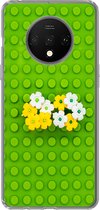 Geschikt voor OnePlus 7T hoesje - Ondervloer met bloemen - Siliconen Telefoonhoesje