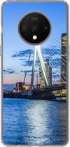 Geschikt voor OnePlus 7T hoesje - Rotterdam - Water - Skyline - Siliconen Telefoonhoesje