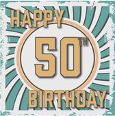 Retro Wenskaart Happy 50th Birthday