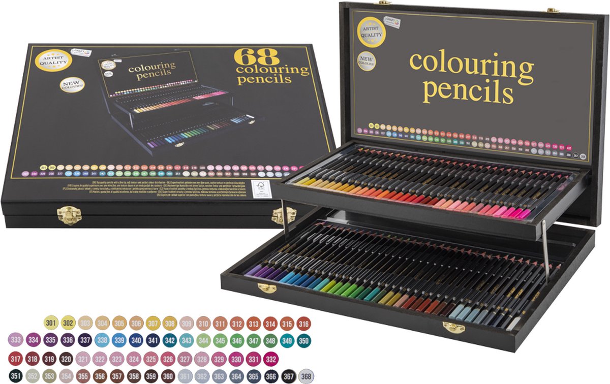 Craft Sensations Kit de Crayons de Couleur Enfants Adultes, Ensemble de 48  Pièces en Boîte en Carton Écologique