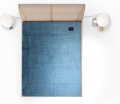 Beau Maison Velvet Velours Hoeslaken Petrol Blauw 160 x 200 cm + 40 cm hoekhoogte