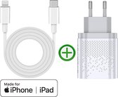 Snellader 20W met Ultimate White edition USB-C naar Lightning Kabel 0,2m - Geschikt voor Apple iPhone - iPad - MFi Gecertificeerd