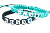 Couple bracelet | his, hers | blauw,zwart