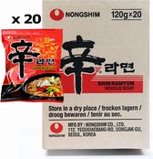 Nongshim Instant Noodle Spicy Shin Ramen 20 pack - Noodle Shin Ramyun Pikante Koreaan Noedels (20x120g)