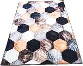 Moderne Vloerkleed - Sanvit tapijt 00029 - Zwart/Grijs/Oranje/Wit patronen - 230x150cm