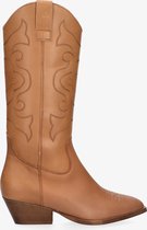 Tango | Nina oblique 7-e high tan leather western boot - natural heel/sole | Maat: 37