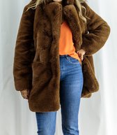 Faux Fur coat Cognac