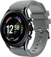 Siliconen Smartwatch bandje - Geschikt voor  Fossil Gen 6 - 44mm siliconen bandje - grijs - Strap-it Horlogeband / Polsband / Armband