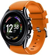 Siliconen Smartwatch bandje - Geschikt voor  Fossil Gen 6 - 44mm siliconen bandje - oranje - Strap-it Horlogeband / Polsband / Armband