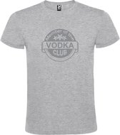 Grijs  T shirt met  " Member of the Vodka club "print Zilver size S