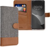 kwmobile telefoonhoesje voor Xiaomi Poco X3 NFC / Poco X3 Pro - Hoesje met pasjeshouder in lichtgrijs / bruin - Case met portemonnee