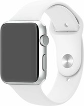 Rubberen sport bandje voor de Geschikt voor Apple Watch 42mm - 44mm M/L - Wit 1|2|3|4|5|6|7