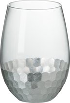 Drinkglas | glas | zilver - transparant | 9.5x9.5x (h)12.5 cm