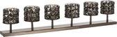 Theelichthouder | stainless steal | grijs | 61x11.5x (h)7.5 cm