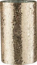 Theelichthouder | glas | goud | 15x15x (h)25 cm