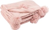 Plaid | textiel | roze | 170x130x (h)1 cm