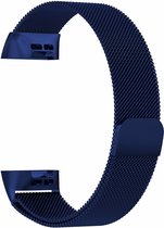 RVS blauw kleurig metalen milanese loop bandje / armband voor de Fitbit Charge 3