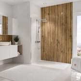 Schulte achterwand - Decor - hout lichte eik - 150x255 - zelf inkortbaar en zelfklevend - wanddecoratie - muurdecoratie - badkamer wandpanelen - wandbekleding