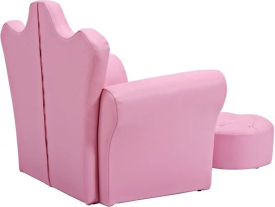 MEUBELEXPERT- Princess Sofa-fauteuil met hoge rugleuning en voetenbank roze